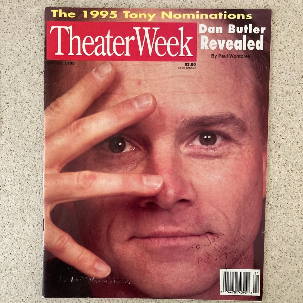 Dan Butler Signed / Inscribed Theater Week Magazine MAY 22 1995 Off Broadway